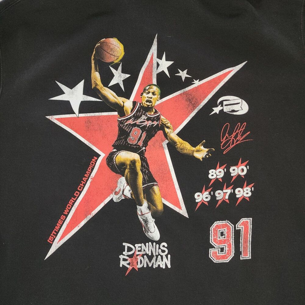 Rodman Apparel Dennis Rodman Basketball Black Hoodie Sweatshirt Sz 2XL - Picture 5 of 7